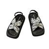 Black Platform with Skirt Sandals Women's New Spring French Fairy Style Roman Shoes