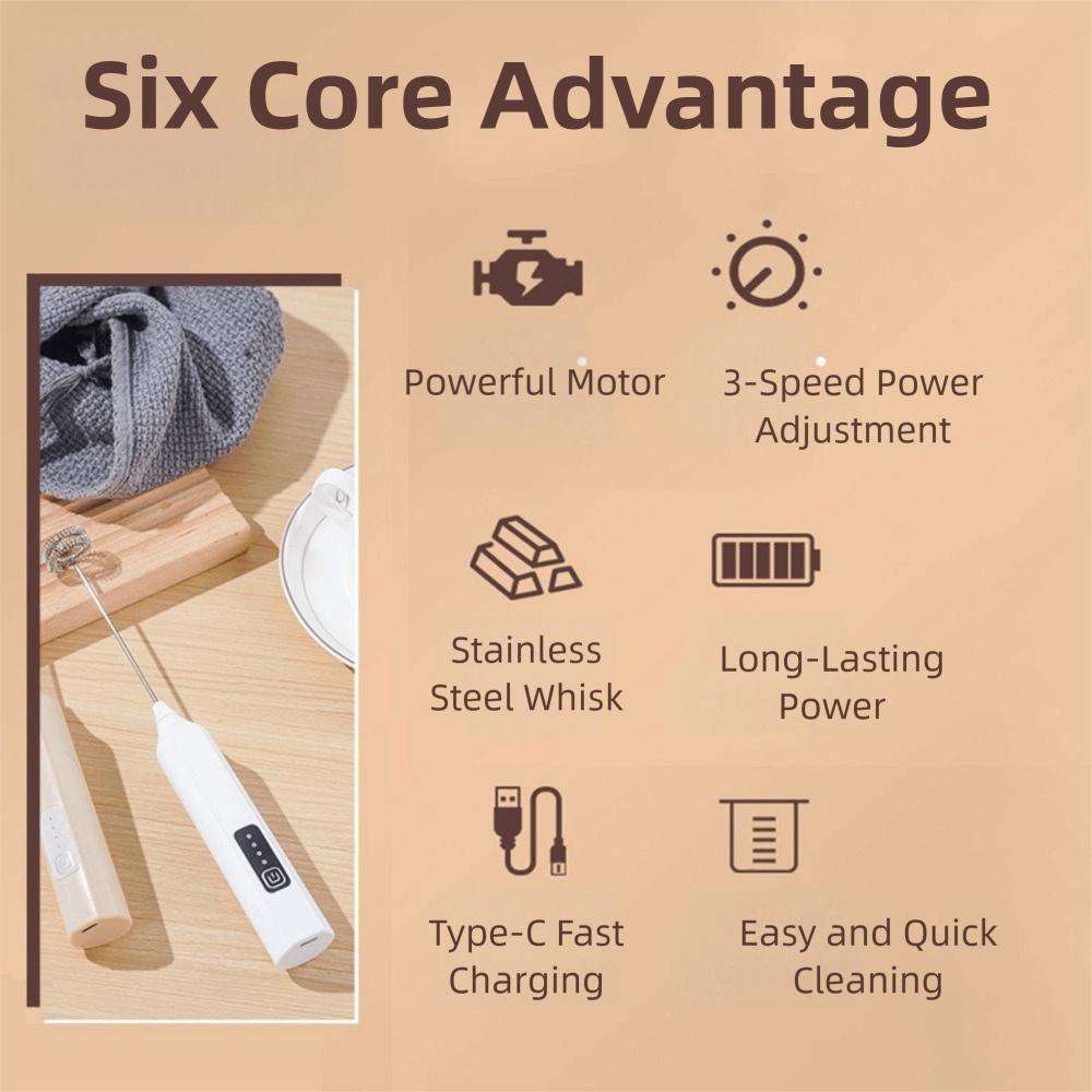 Portable Electric Milk Frother Handheld Handheld Whipper Electric Blender Mixer  Home Kitchen