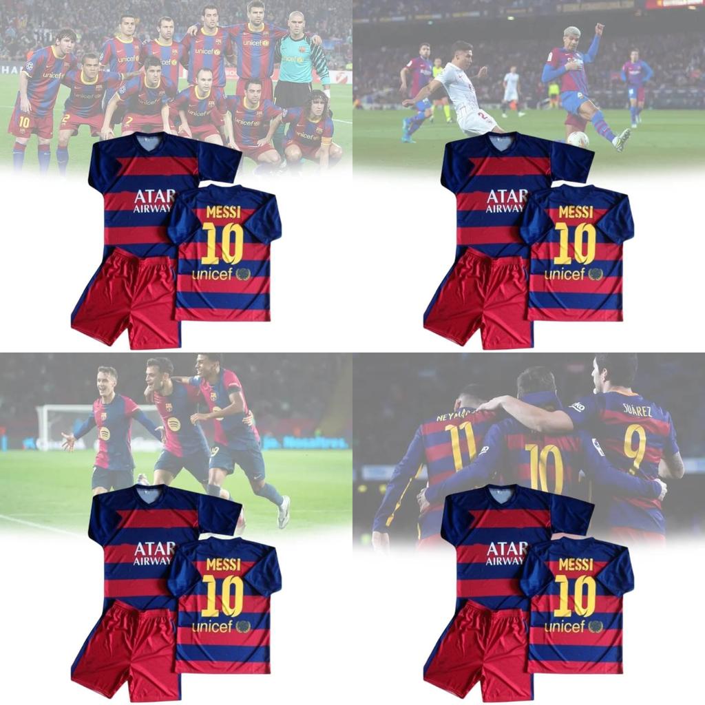 Fc Barcelona Vintage Voetbalshirt Set Met Ademende Modal Mix Voor Kinderen Sport