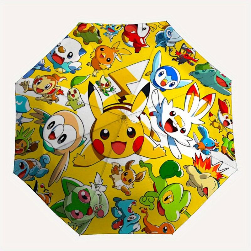 Pokemon Pikachu Automatic Folding Umbrella, 8 Ribs for All-Season Use, Portable for Travel & Outdoor Activities a0819057