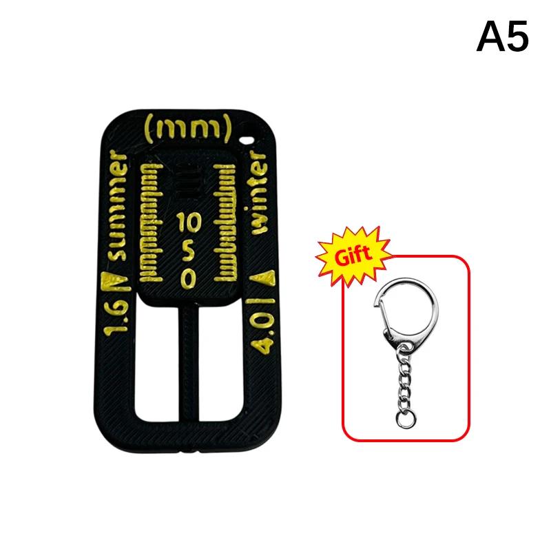 Tire Tread Depth Gauge Keychain Portable Measurer Car Tire Safety Check Universal Essential For Road Trips And Car Maintenance