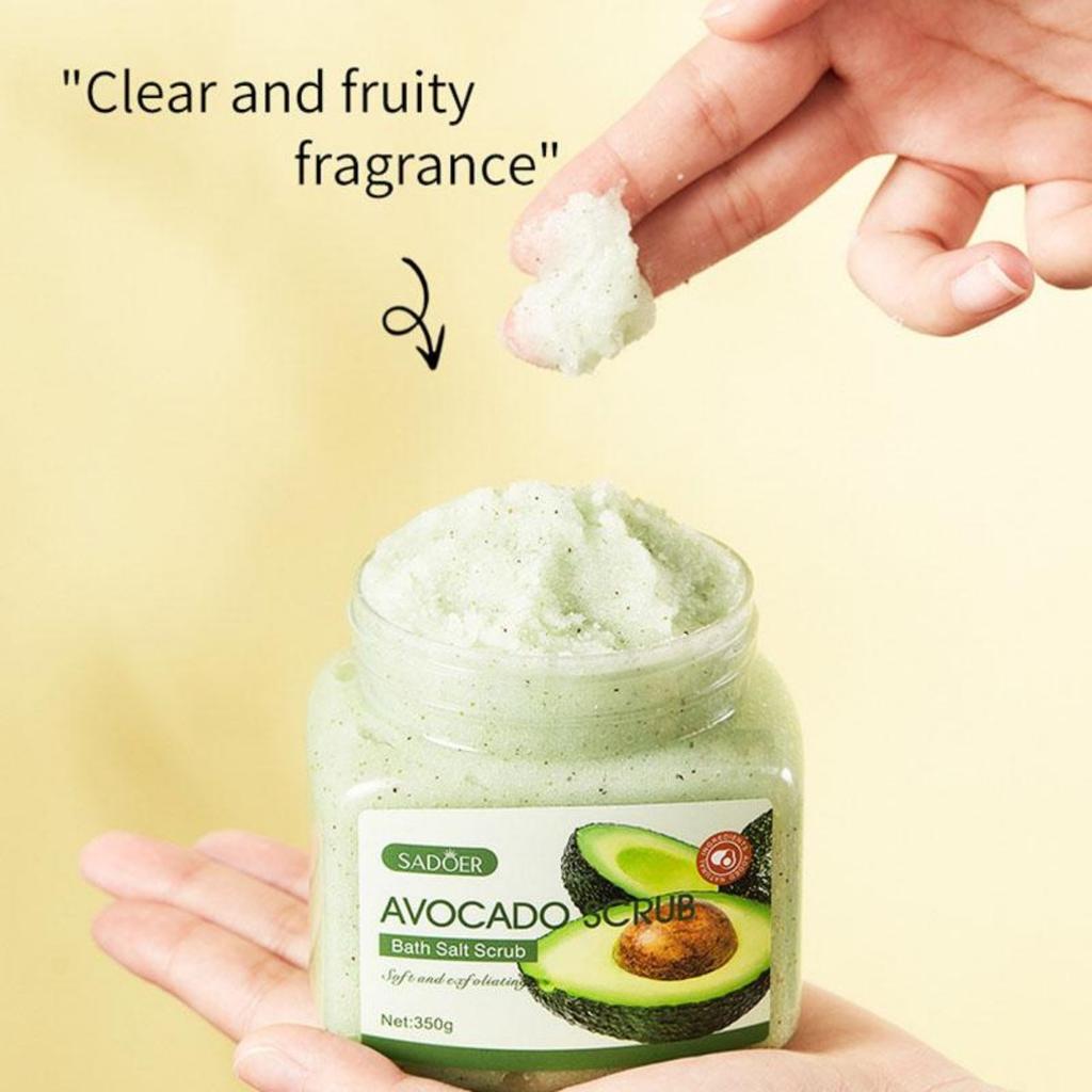 SADOER Avocado Bath Salt Scrub Exfoliates and Cleanses Pores for Body Care