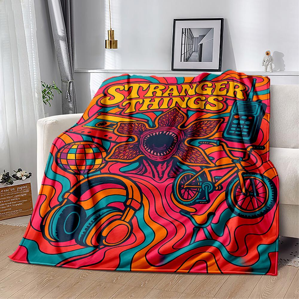 Stranger Things Artwork Suitable Blanket for Offices, Travel, Living Rooms Also a Good Gift for Friends and Family Suitable for All Seasons.