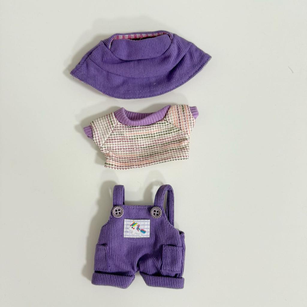 [Cloth Only] 17cm Doll Clothes Little Rabbit Overalls Set Adorable & Fashionable Doll Clothing Set Replacement
