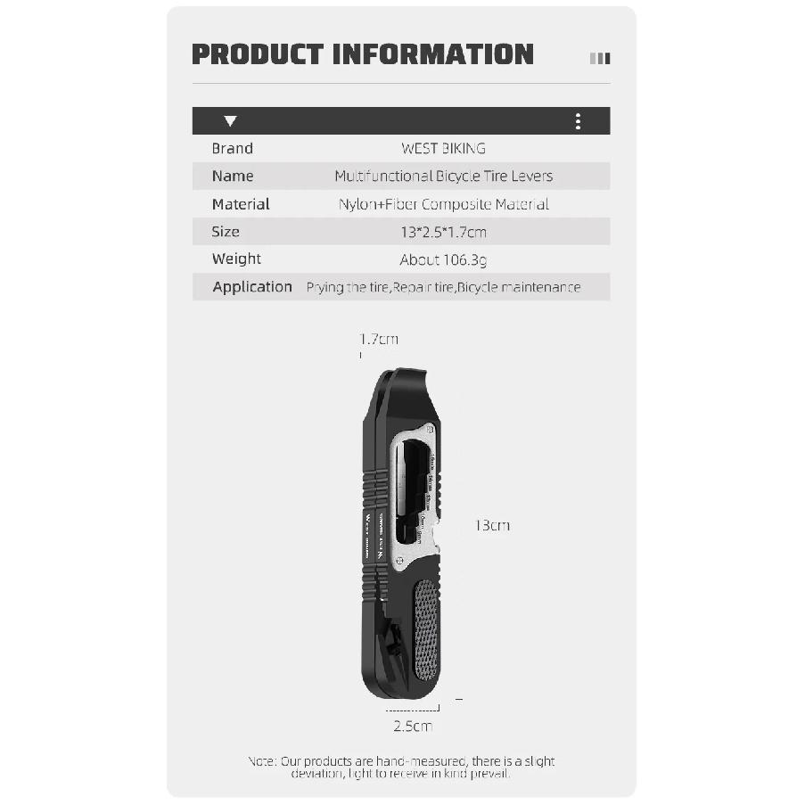 WEST BIKING Bike Tire Lever Multifunctional MTB Road Bike Wheel Remover Tire Lever Pry Repair Tool Cycling Bicycle Maintenance