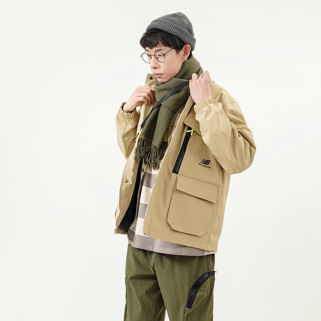 New Balance Jackets Men's Khaki Stand Collar Moderate Workwear AMJ21357-MS