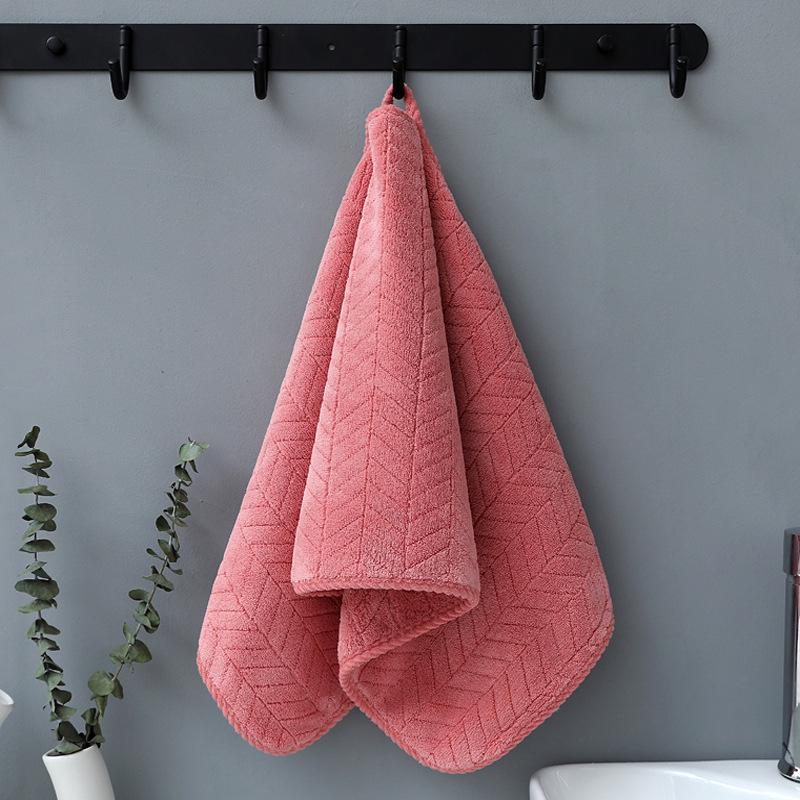 Embroidered Quick-Dry Wheat Ear Coral Fleece Face Towel - Thick and Soft for Adults