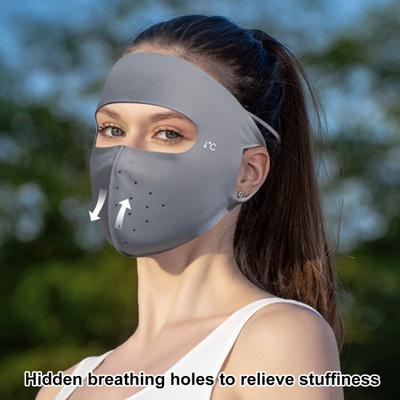 Sunscreen Face Guard Lightweight Ice Silk Fabric Cool Breathable 360 Degree