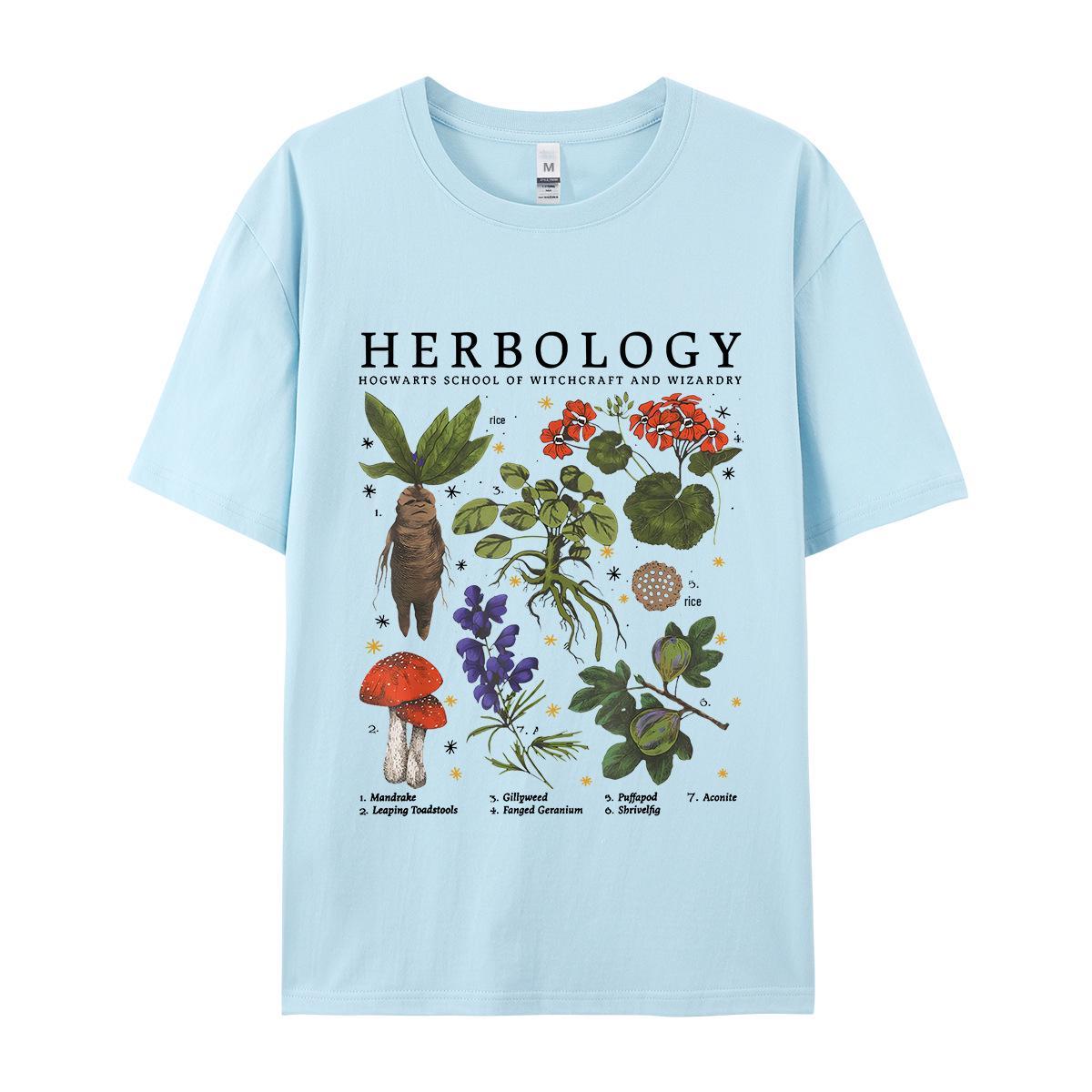 

Жіноча футболка з чистої бавовни Herbology Hogwarts, Європейський/Американський крій, Короткий рукав XXS