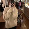 Lazy wind turtleneck solid color outer sweater women's autumn and winter simple soft waxy inner women's bottoming knitted sweater