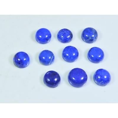 8MM Natural Lapis Lazuli Round Cabochon Loose Gemstone 10Pcs Lot 24Cts. A-504