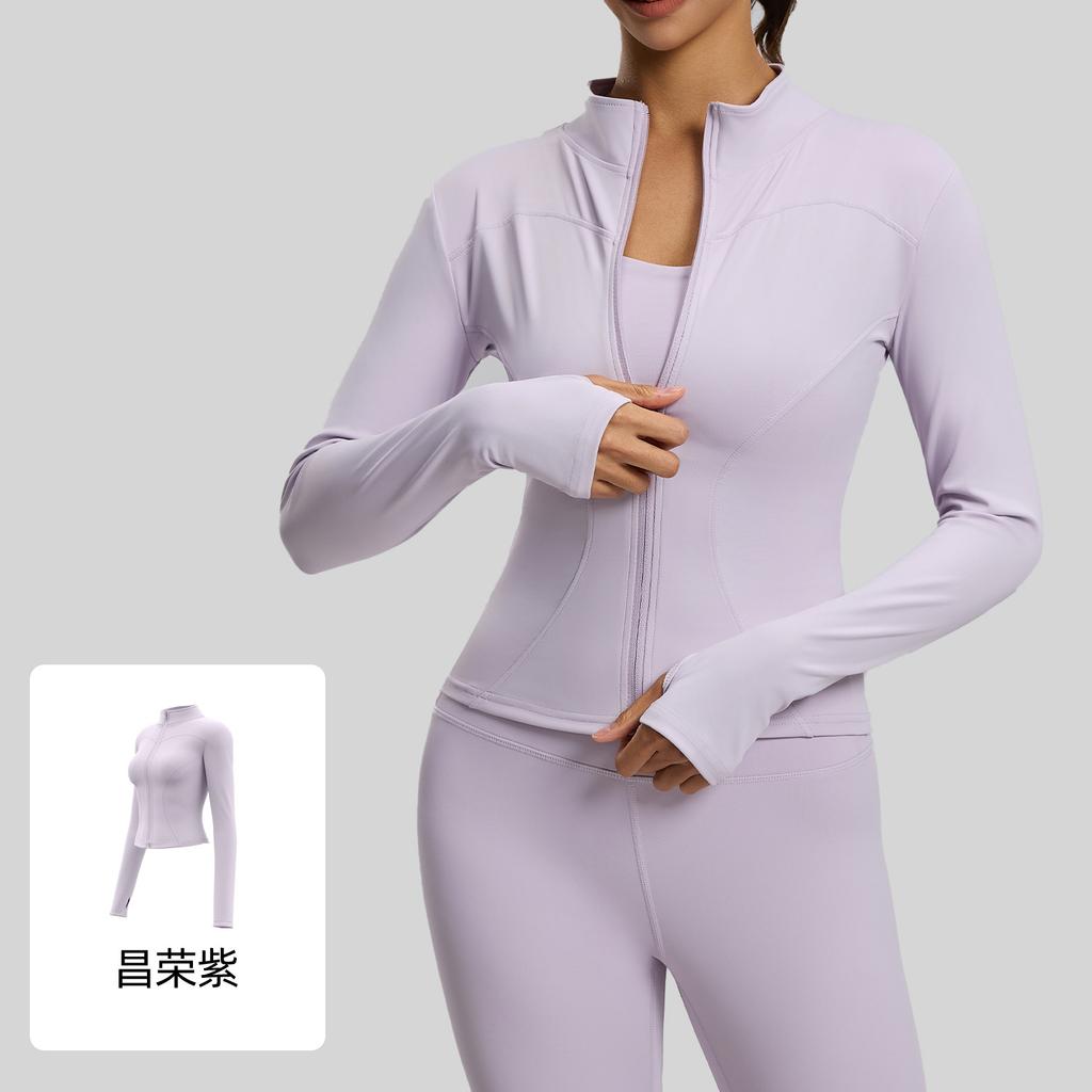 Spring And Autumn Slim Yoga Clothing Long Sleeve Women'S Skinny Running Naked Sports Fitness Yoga Jacket Top
