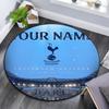 Personligt Navn, Rundt Tæppe med Tottenham Hotspur Mønster, Tæppegulvmåtte til Stue, Soveværelse, Legeværelse, Skridsikker Gulvmåtte, Feriegaver og Fødselsdagsgaver.
