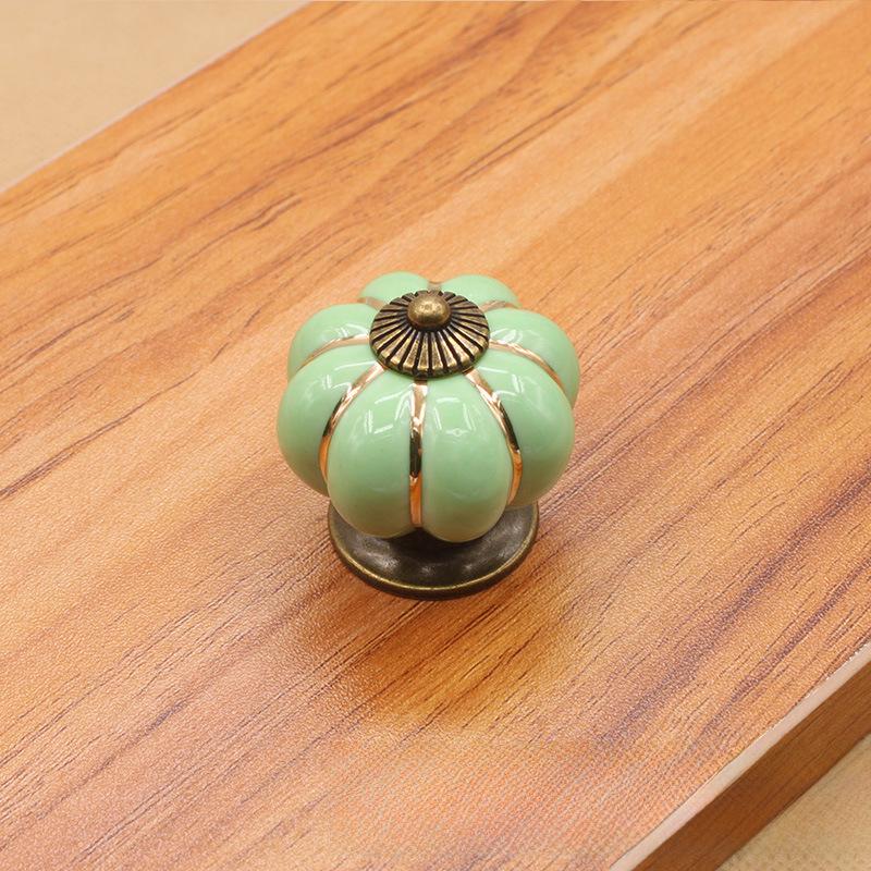 Цветная керамическая ручка для ящика в виде тыквы - мультяшный пасторальный стиль