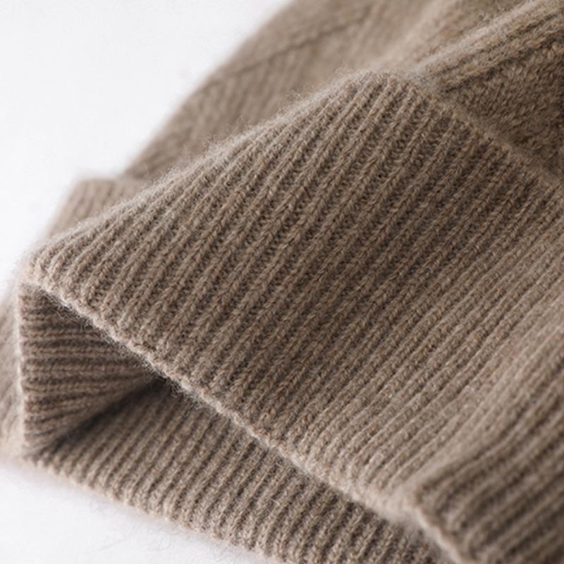 Cashmere Knitted Beanie Hat Winter Solid Color Soft Warm Skullies Fashion Matted Pattern Pullover Cap Ear Protect Bonnet