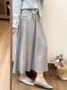 Korean Style Knit Pleated High Waist Skirt