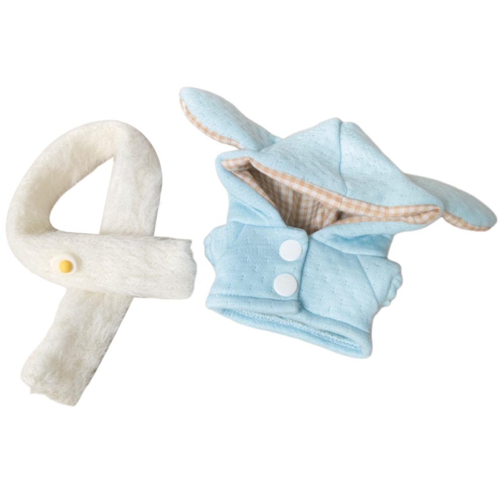 

Cartoon Rabbit Ear Doll Clothes Blue Yellow Replacement Outfit Doll Overcoat Cotton Stuffed Doll синій