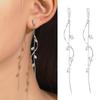 925 Silver Needle Green Red Butterfly Long Tassel Earrings For Women Jewelry Trending Korean Fashion Crystal Drop Earrings