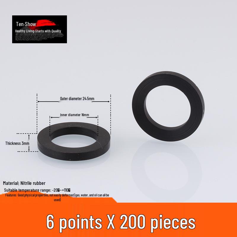 4-Point Silicone Water Heater Gasket - 1 Inch/6-Point Rubber Washer for Pipes and Meters