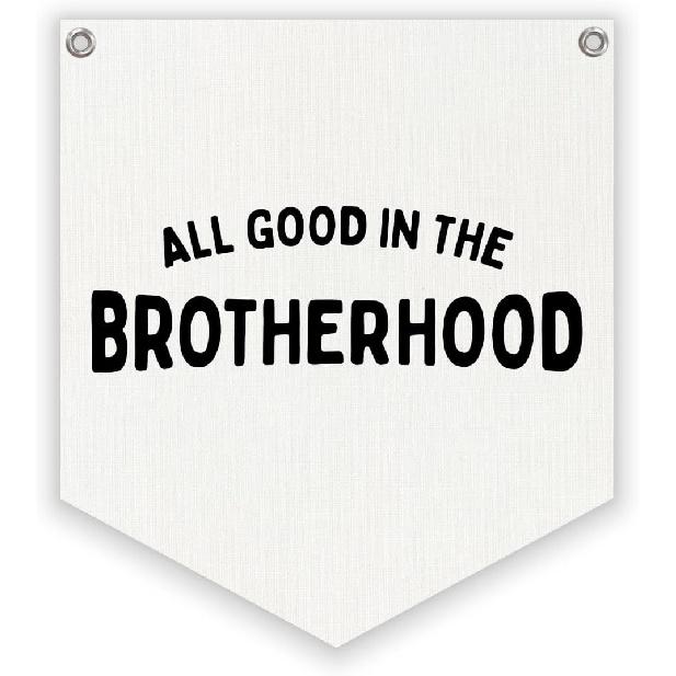 Lacama Long Live Boyhood Linen Banner,Vintage Boy Room Toddler Decor,Boy Bedroom Wall Hanging Banner Pennant Flag Decor for Nursery Playroom,12.4x14