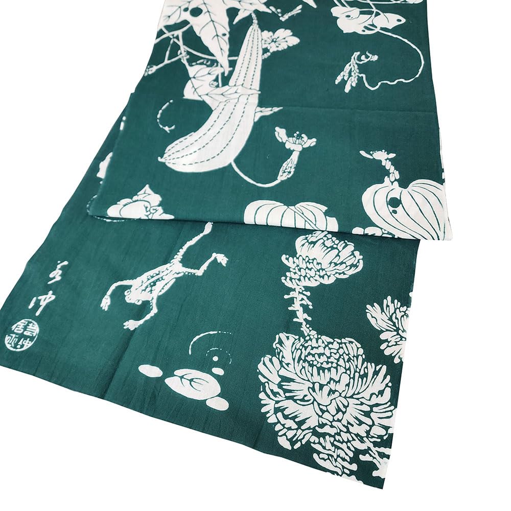 Geisodo Tenugui by Genpo (Tenugui) Jakuchu, Yaoka, Green, T-10