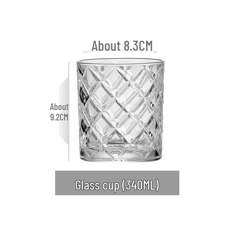 LISM Engraved Diamond Pattern Whiskey & Cocktail Glass Set