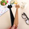 Cartoon Cat for School Office Home Wooden Straight Ruler Drawing Ruler Sewing Ruler Student Tools