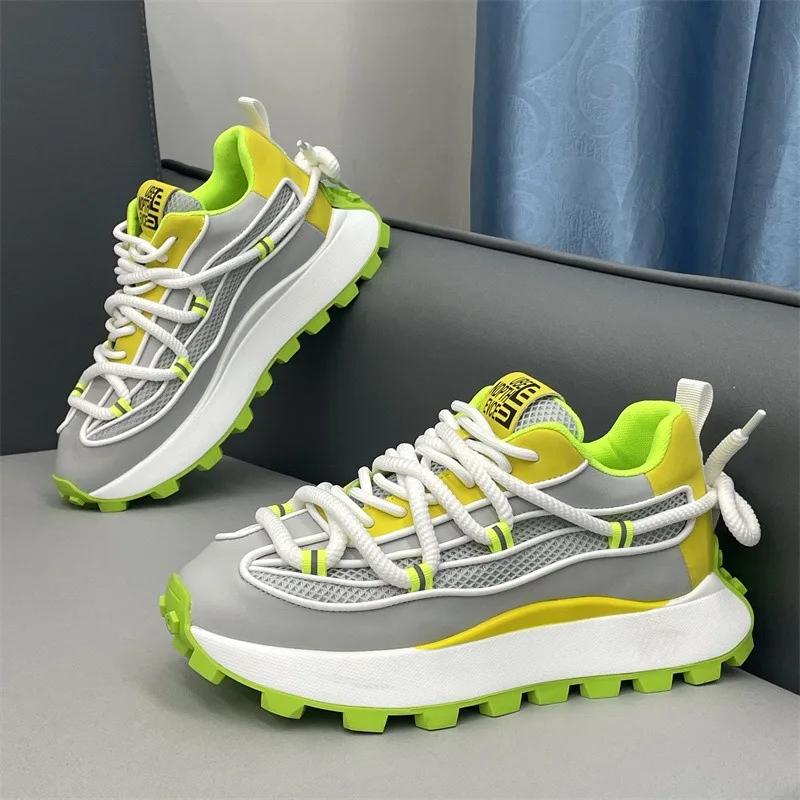 Fashion High Quality Men Sneaker 2024Autumn Microfiber Mesh Breathable Running Shoes Platform Designer Casual Shoes Zapatillas De Hombre