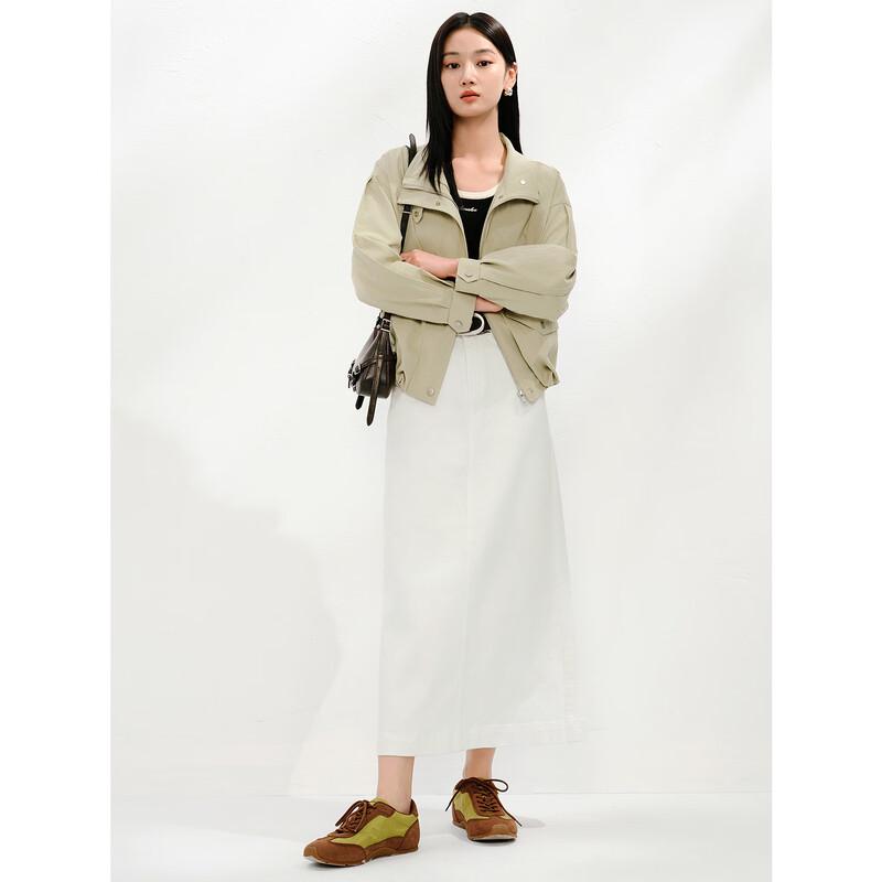 Jiu Zi Anna Kou Retro Stand Collar Short Workwear Jacket L