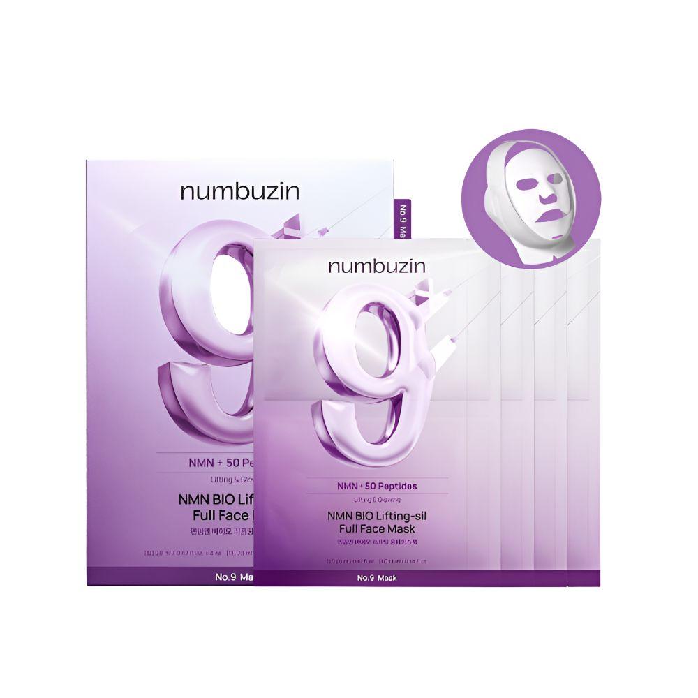 NUMBUZIN No 9 NMN BIO Lifting Sil Full Face Mask Peptide Collagen 4Sheets