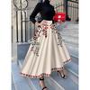 Printed Design Casual Style Black And White Stripes Pattern Half Skirt