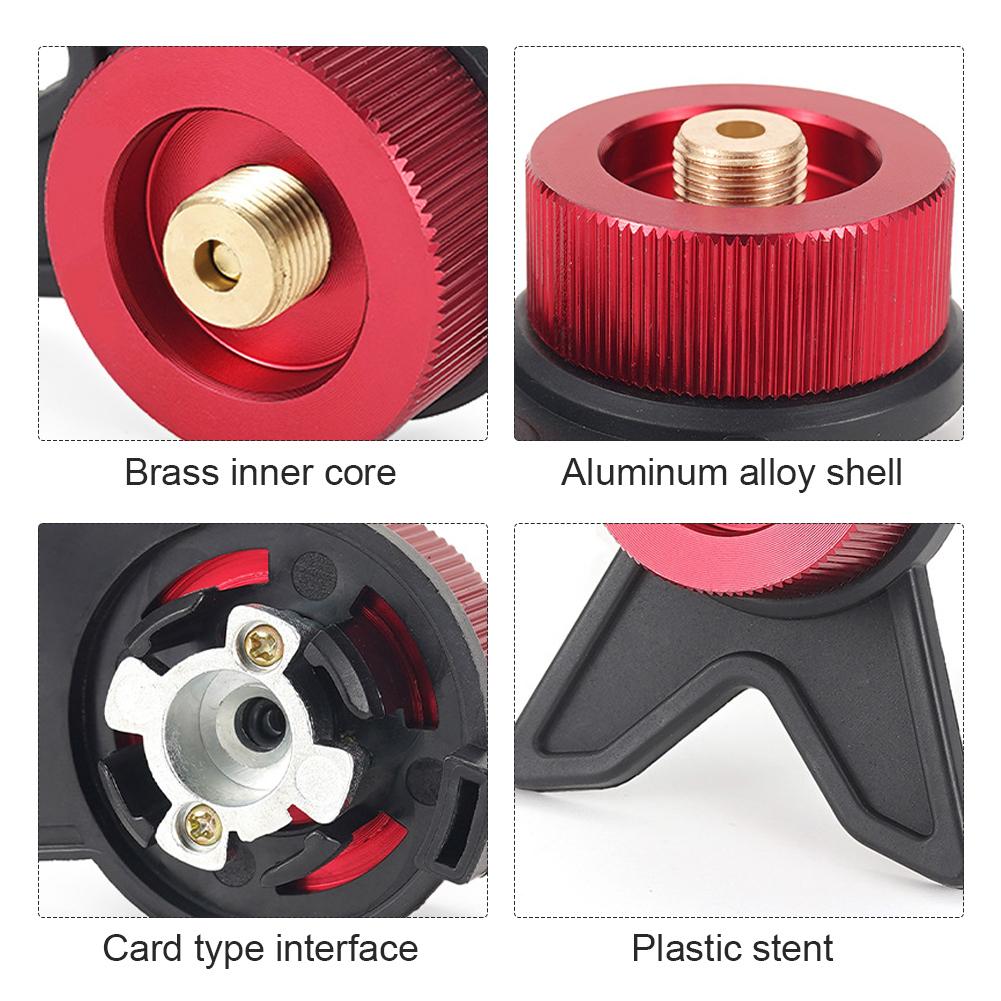 Camping Furnace Converter with Fixed Anti Roll Bracket Camping Gas Stove Conversion Head Multifunctional for Outdoor Camping