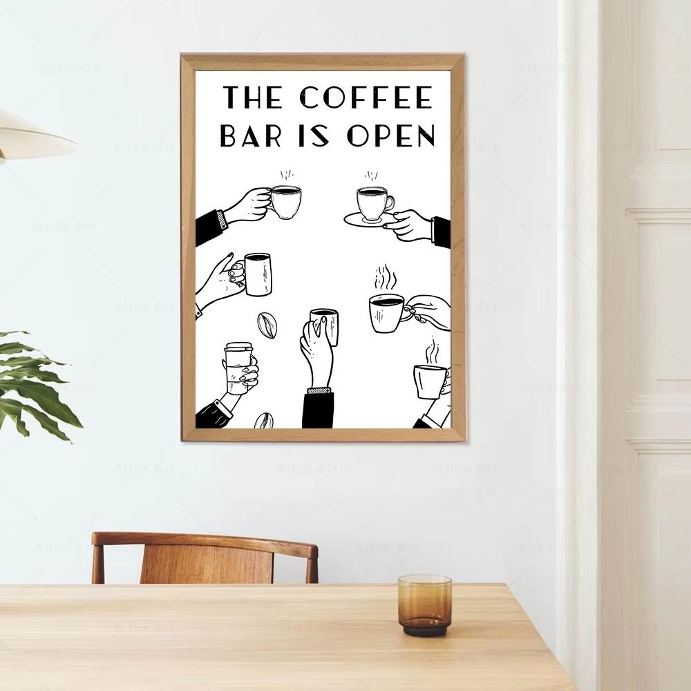 Vintage Minimalist Coffee Definition Coffee Cup Abstract Line Nordic Poster Canvas Painting Wall Art Pictures Home Kitchen Decor