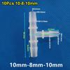 10Pcs Varied Diameter 3 Way Connector Plastic Hose Fittings  for Aquarium Fish Tank Fittings