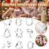 9 Pcs Stainless Steel Christmas Cookie Cutter Set Diy Special Craft Template Festival Party Supply