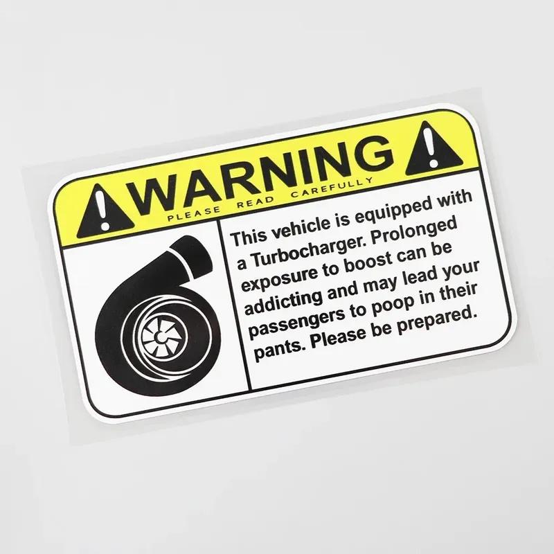 Car Sticker Funny Warning Sign Turbo Boost Decal PVC 15.2CM×8.6CM