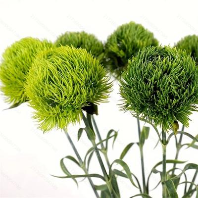 Fiore artificiale di bambù in pietra verde, stile semplice, composizione floreale per la casa, decorazione floreale con colla morbida, ornamento, palla di lana verde artificiale