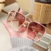 Vintage Oversized Sunglasses Fashion Men Women Square Shades Eyewear Trendy Popular Brand Design Shades UV400 Eyeglasses