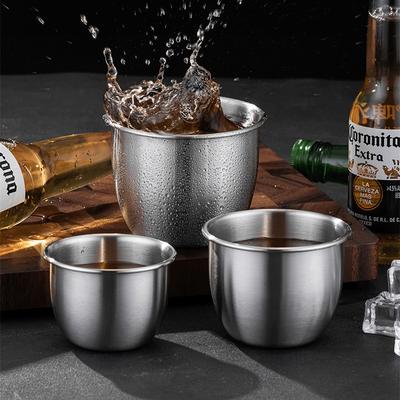 Verdickte Edelstahl-Bierkrüge Outdoor-Camping Western Kaffeetasse Einwandige Kaltgetränke-Wasserbecher für Zuhause Restaurant