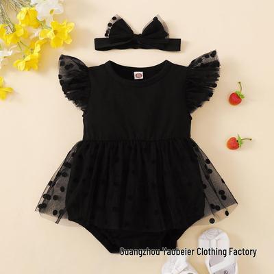 Sommer Patchwork Mesh Ärmelloser Strampler für Baby Mädchen - Bestseller Dreieckiger Body