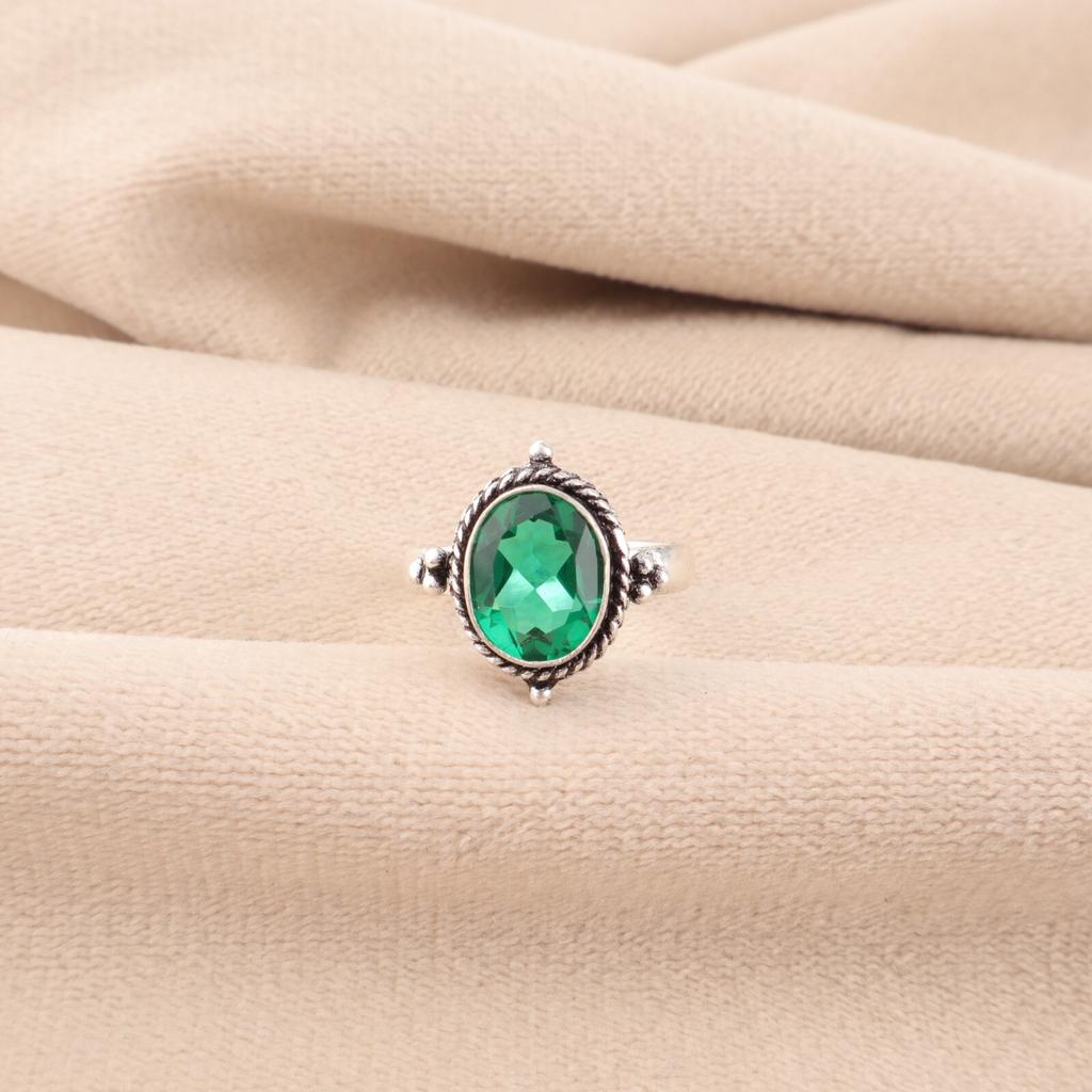 Chrome Diopside Gemstone 925 Sterling Silver Jewelry Handcrafted Designer Ring RR-9-1