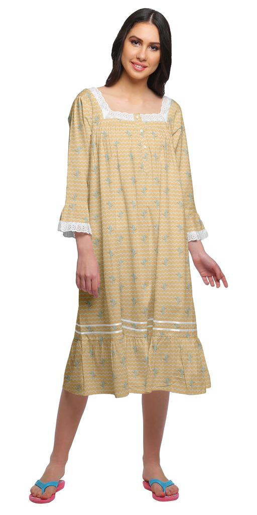 Moomaya Ausgestellte Nachtwäsche aus Baumwolle in A-Linie für Damen