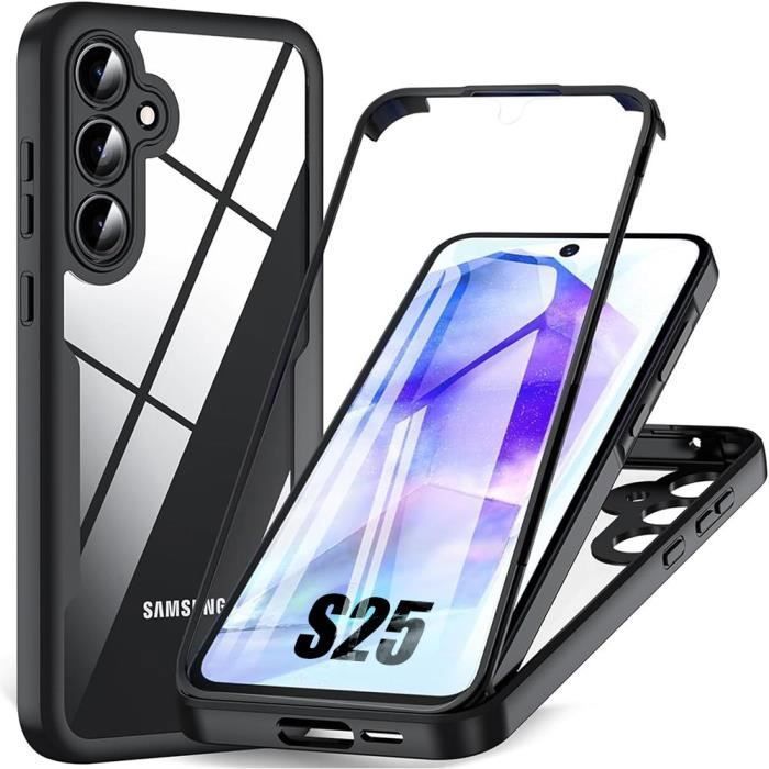 Case - BOOLING - for Samsung Galaxy S25 - Black - 360 Degree Protection - Anti-Scratch - Rigid