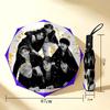 Kpop Stars 8 Rippen 3-fach Schwarzer Kleber UV-Schutz Schirm Sonnenschutz Regendicht Kompakter Faltbarer Schirm Für Reisen Tägliche Nutzung C923773