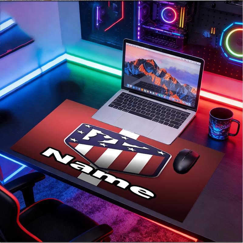 Custom Name Personalized football team Pattern Mousepad, Laptop PC Desk Mat, Decorative Desk Mat for Home Keyboard Pad Gift