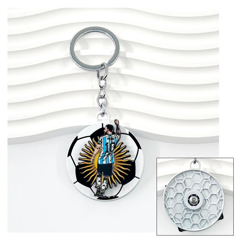Chelsea AC Milan Barcelona Messi Real Madrid Ronaldo Football Keychain Turning Fan Pendant Blind Box Gift