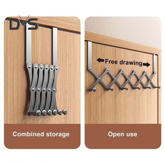 Haczyk na drzwi Trwała konstrukcja Duża nośność Chowany design Prosta instalacja Uchwyt do przechowywania ręczników z 6 haczykami