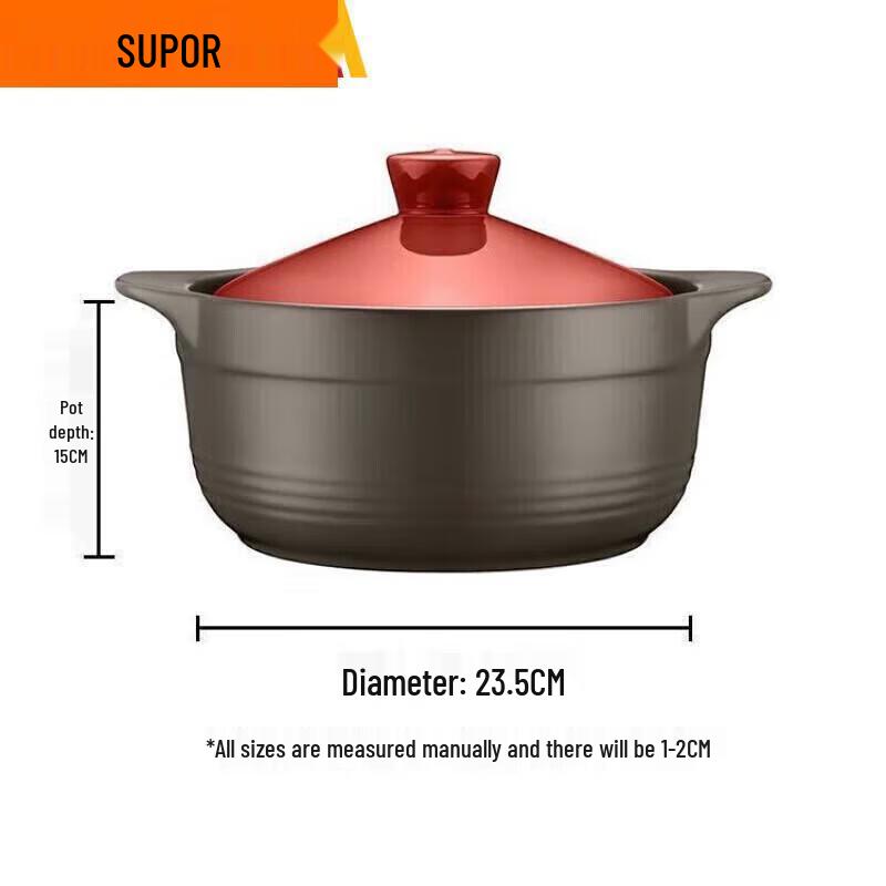 Supor 3.2L Ceramic Clay Pot for Stews and Soups