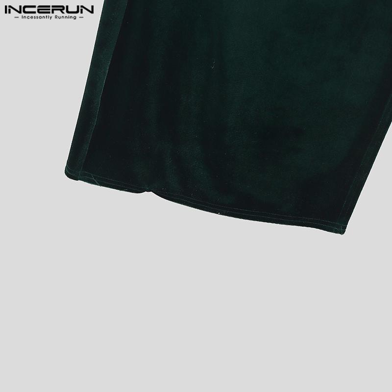 INCERUN Herren Rollkragen Ein-Schulter Ärmel Glitzer Hohe Schlitze Lässige Lange Oberteile T-Shirts