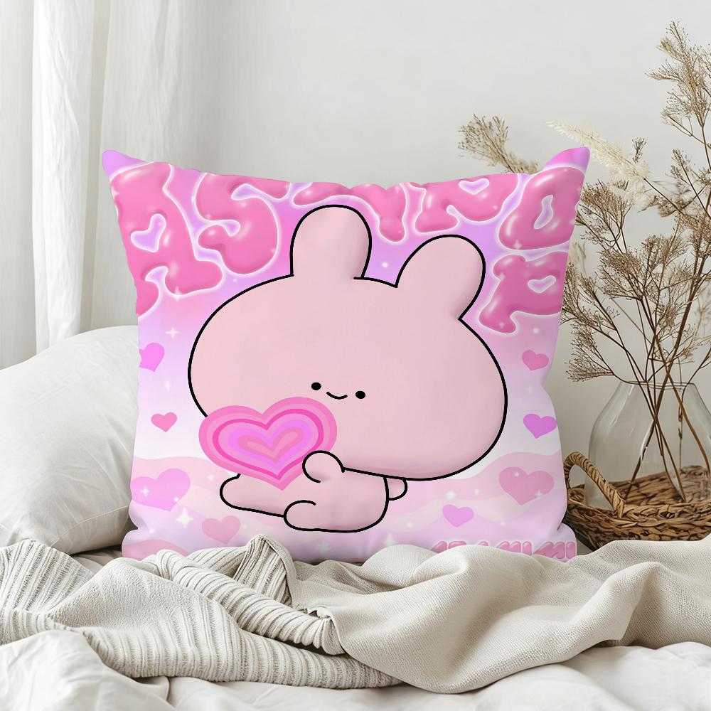 Cartoon AAsamimichan Cute Pillow Case Bedroom Sofa Living Room Backrest Decoration Square Cushion Nap Time